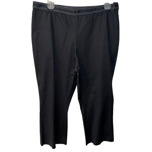 Neiman Marcus Pants Womens Plus 18 crop Side Zip Stretch Textured Black casual - Picture 1 of 8